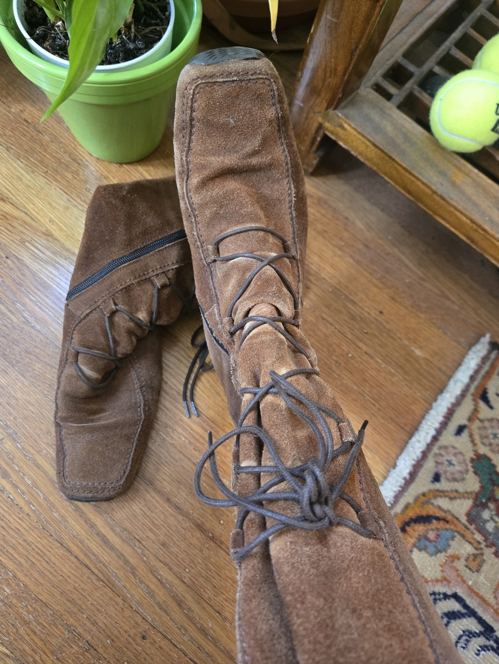 Vintage Elle Suede Boho Boots, Sz 6